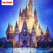 GATYZTORY, 3D алмазная живопись, полная квадратная дрель, сделай сам, домашний декор, ремесло, стразы, мозаичная картина, фото, на заказ, замок в лунном свете