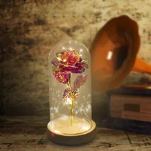 Подарок на день Святого Валентина, имитация розового стекла, светодиодный чехол с микро ландшафтным декором, стеклянный чехол, Розовый Светодиодный, свадебное украшение, Новинка& 17