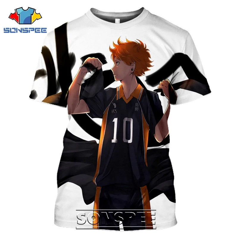 Аниме Haikyuu футболка SONSPEE 3D принт для мужчин и женщин Повседневная Уличная одежда