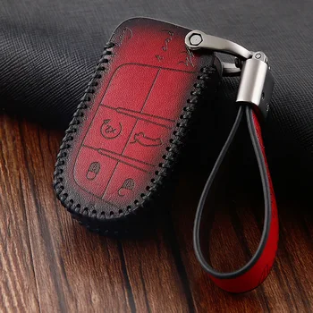 

Fob Keyless Remote car key case cover Holder Skin fit for JEEP FIAT DODGE CHRYSLER Cherokee Compass Smart Remote Key Case