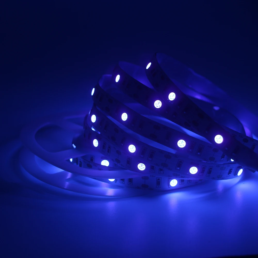 2 м SMD 5050 УФ Гибкая светодиодная лента USB 5 в 30 светодиодный s/m 395-405nm Ультрафиолетовый не водонепроницаемый DJ флуоресцентный светодиодный диодный светильник