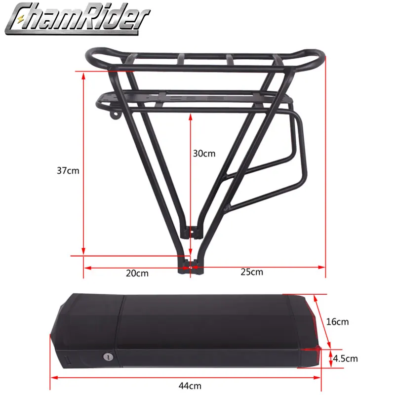 48 в чехол для батареи электровелосипеда 36 В, коробка для батареи электровелосипеда, двухслойная стойка для багажа 10S5P 13S4P RB-3-Plus