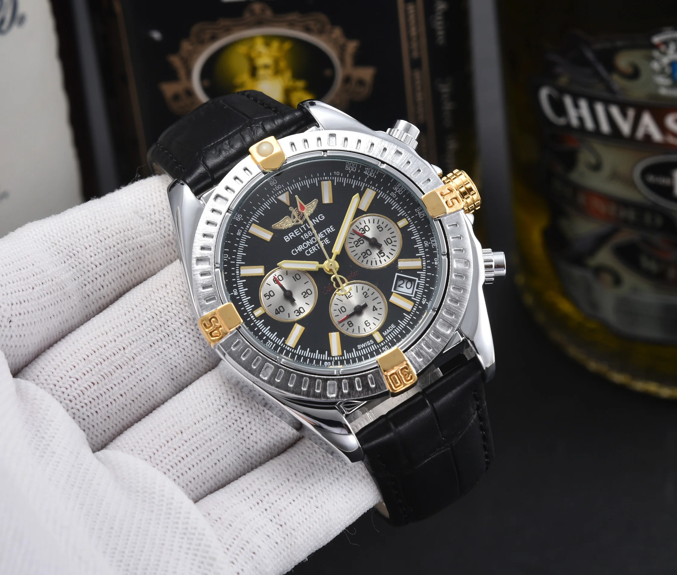 

Breitling- Luxury Brand quartz women Watches Quartz Watch Stainless Steel Strap wristwatch classic business dress men watch154