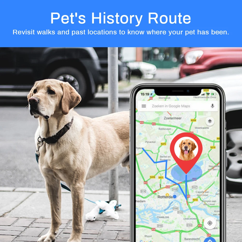 Gps трекер для домашних животных ошейник в режиме реального времени