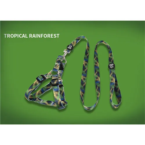 Rainforest Регулируемый нейлоновый ремень для домашних животных, 120 см, ошейник для собак, нагрудный ремень для больших собак, с рисунком, антиутерянный ремень, аксессуары для домашних животных - Цвет: Rainforest