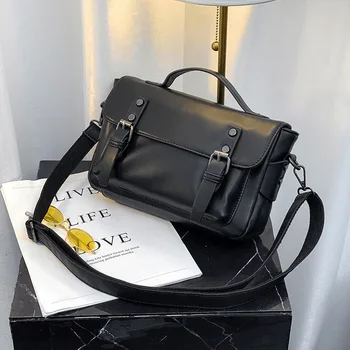 

Men's Fashion PU Leather Crossbody Bag Multifunctional Male Shoulder Messenger Bags Large Satchels Business Bag