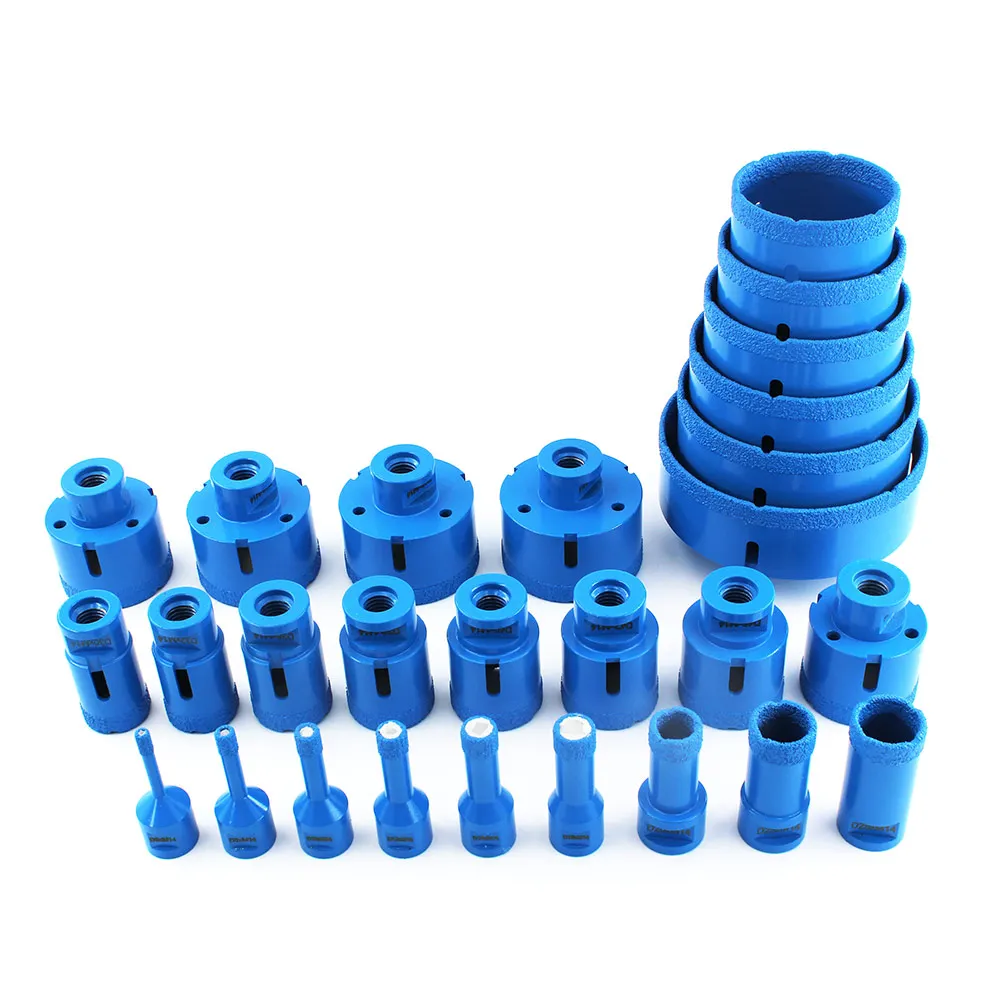 Diamond Dry Drilling Core Bit M14 Thread For Angle Grinder Granite Marble Ceramic Tile Vacuum Brazed Diamond Hole Saw Cutter 1pc 5 8 11 thread dry diamond drilling core bits ceramic tile hole saw cutter granite marble stone angle grinder drill bits