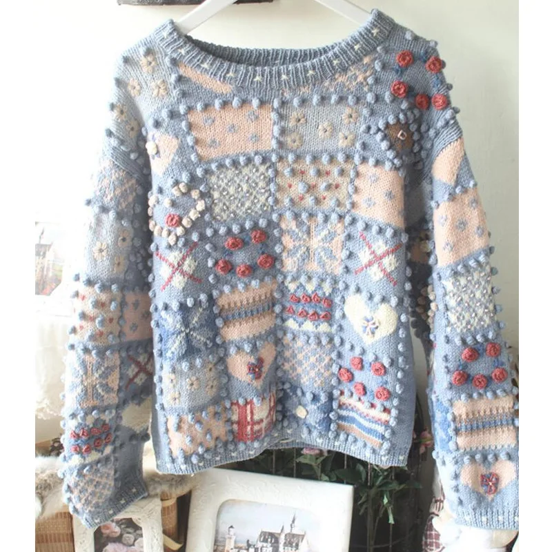Синий шерстяной свитер женская зимняя одежда Hong Kong шикарный вязаный пуловер джемпер Плюс Размер Sueter Mujer дамские свитера