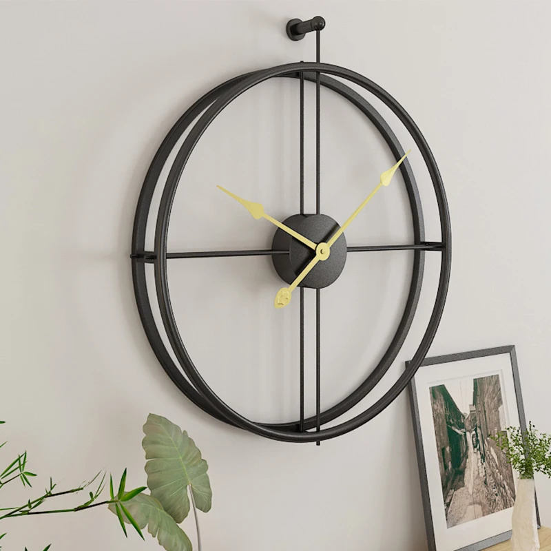 Home Decoration Office wall Clocks Wrought Lron Wall Mounted Large Mute Clock European Modern Design Clock 20 Inches