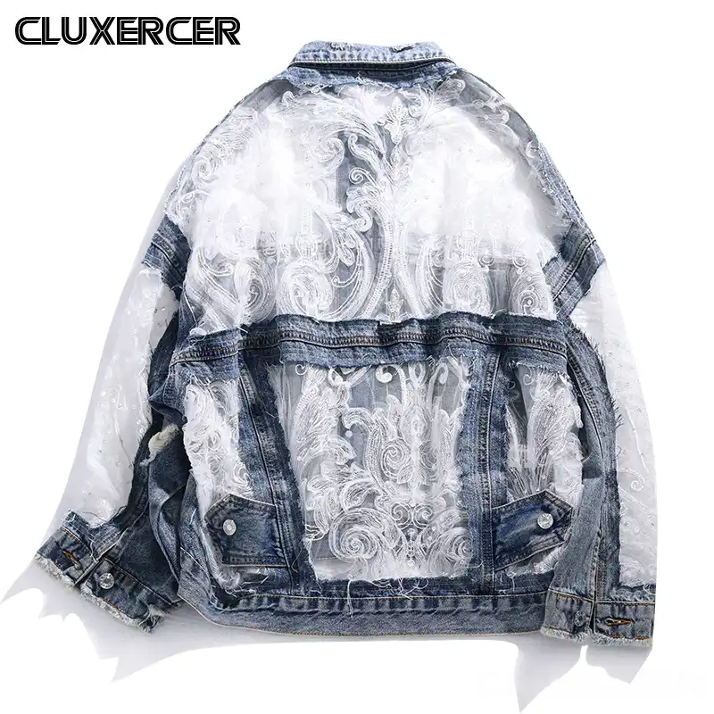 transparent denim jacket