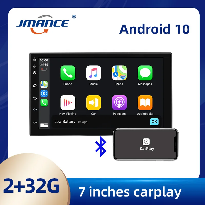Мультимедийный плеер JMANCE автомагнитола с дисплеем 7 дюймов DSP RDS Android 10 GPS Wi-Fi BT AHD |