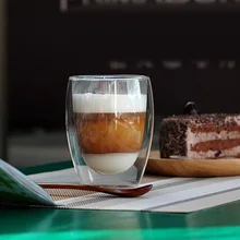 Двойная Стенка Insluated стеклянная чашка питьевой Чай Кофе Латте сок товары для дома, кухни C44