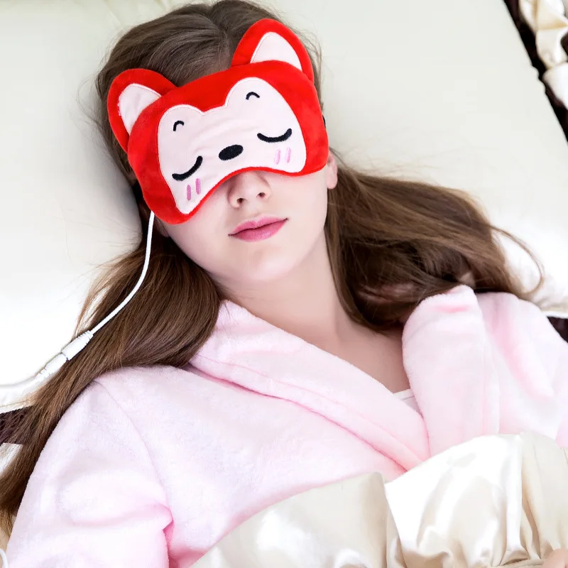 

USB Steam Eyeshade Cold-hot Compress Regulation Temperature Control Eye Patch Shading Sleep Eye Patch Cartoon Cute Travel