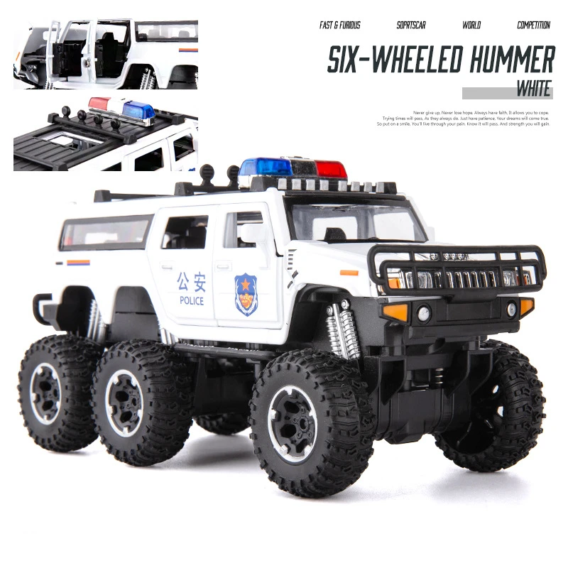 1/28 ハマー H2 6*6 タイヤ合金車モデルダイキャスト金属