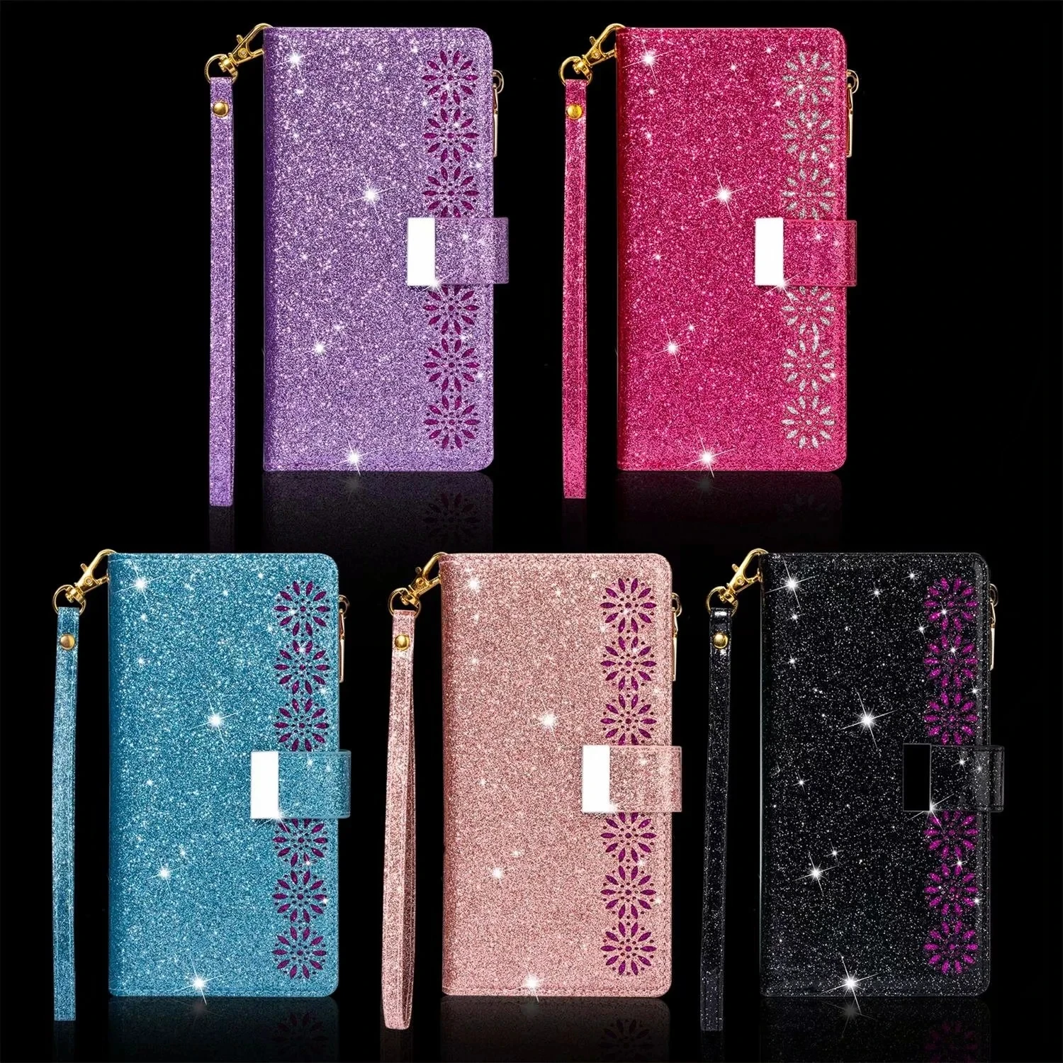 Custodia a portafoglio in pelle Flip per Samsung S21 S20 S30 Ultra S10 S9 S8 Plus S7 Edge Note 8 9 10 20 Ultra Bling Funda Protect C_voghion.com