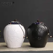 Черно-белая коробка для хранения чайных банок, контейнер для чая, контейнер для хранения чая, коробки и ящики для хранения чая, круглые ящики для чая