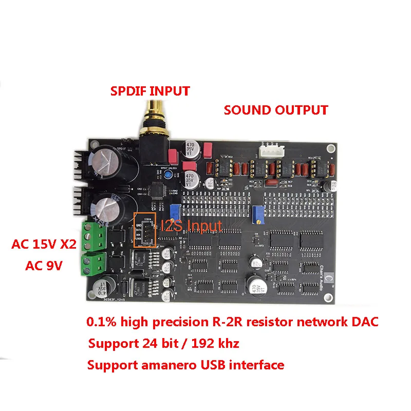 HIFI XY2 R2R DAC плата SPDIF/коаксиальный входной декодер с поддержкой Usb интерфейса 24 бит
