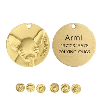 

Customized Engraving Dog ID Tag High Quality Pure Copper Small Dogs Tag 6211005 Pet Accessories Decoration Golden Retriever