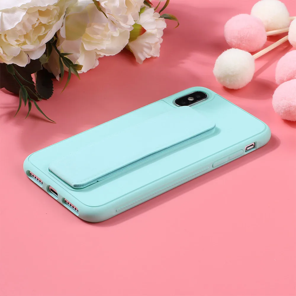 KISSCASE однотонный чехол для телефона iPhone 6 7 8 X XS XR 7Plus 8Plus Fundas Capa кронштейн, чехол для телефона для iPhone XS MAX Capinhas
