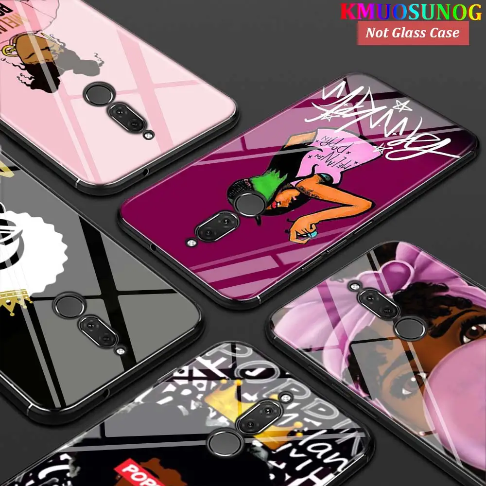 

2bunz Melanin Poppin Aba for Huawei Mate 20 20X(5G) 10 Lite Y9 Y7 Y6 Y5 Pro Prime Lite 2019 2018 Glossy Black Phone Case