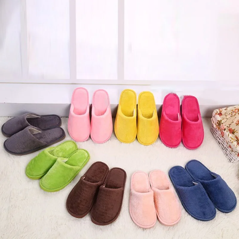 Winter Women House Slippers Faux Fur Fashion Warm Shoes Slip On Flats Female Slides Cozy Home Furry Non-Slip Bedroom Slippers