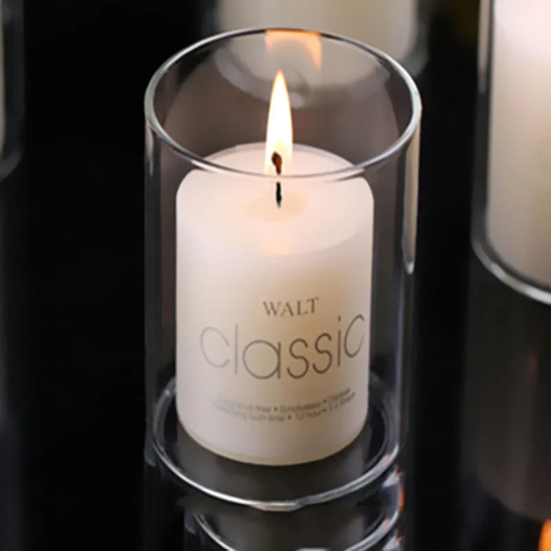 5X7.5CM Candle Прозрачные хрустальные центральные подсвечники, скандинавские подсвечники, подсвечники, рождественские украшения для дома, QLB112 - Цвет: 5X7.5CM Candle