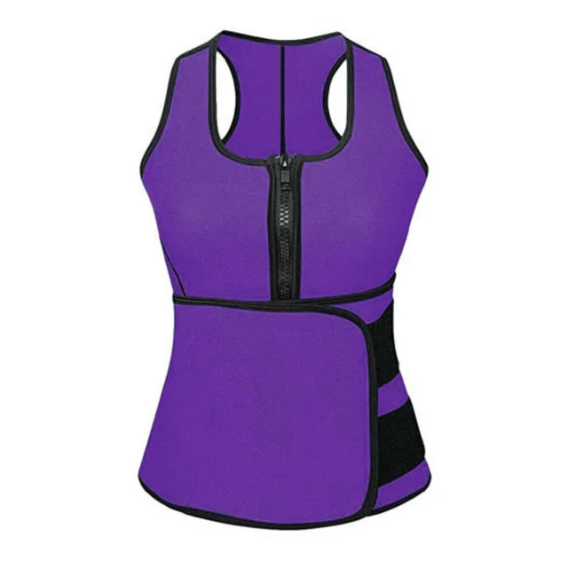 Способбоди, способствующие потоотделению, плюс размер, твердый тренажер для талии для женщин, утягивающий жилет Регулируемый корсет для похудения, пояс утягивающий XL - Цвет: Фиолетовый