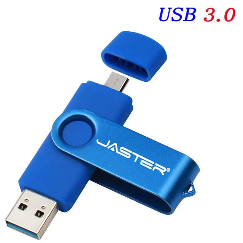 JASTER OTG USB флеш-накопитель 128 Гб 64 Гб высокоскоростная Usb флешка 3,0 флеш-накопитель 16 ГБ 32 ГБ карта памяти Флешка для Android Mobile - Цвет: Blue