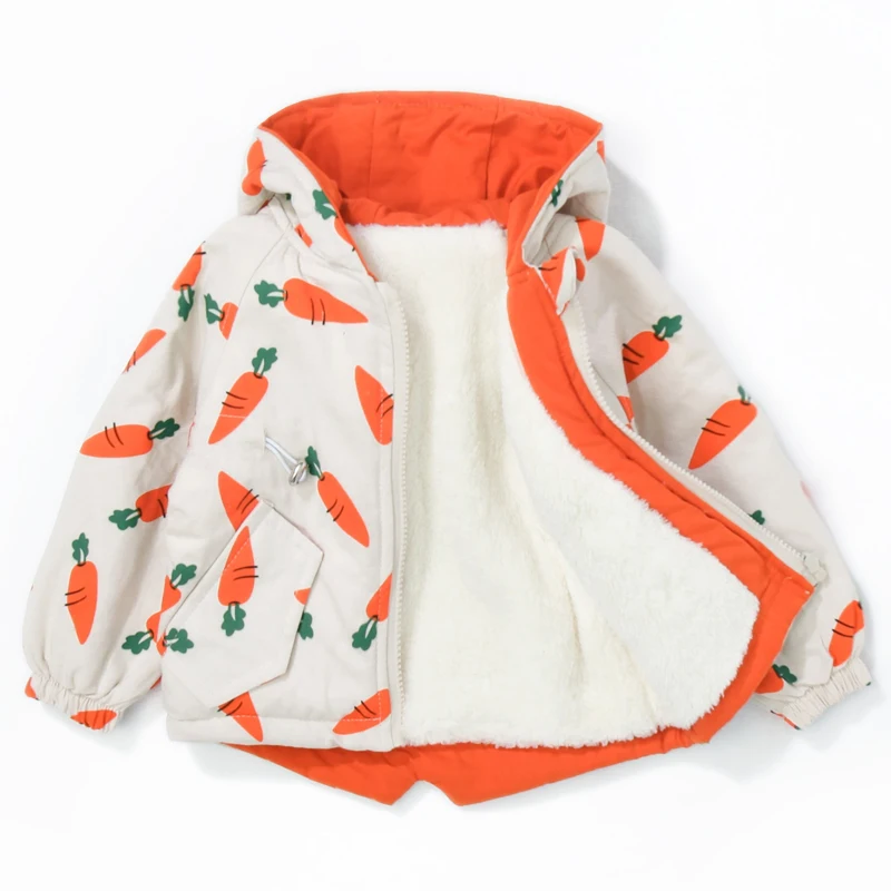 Best  Children spring autumn Outdoor Fleece Jackets For Boys and girls Clothing Hooded Warm Outerwear Win