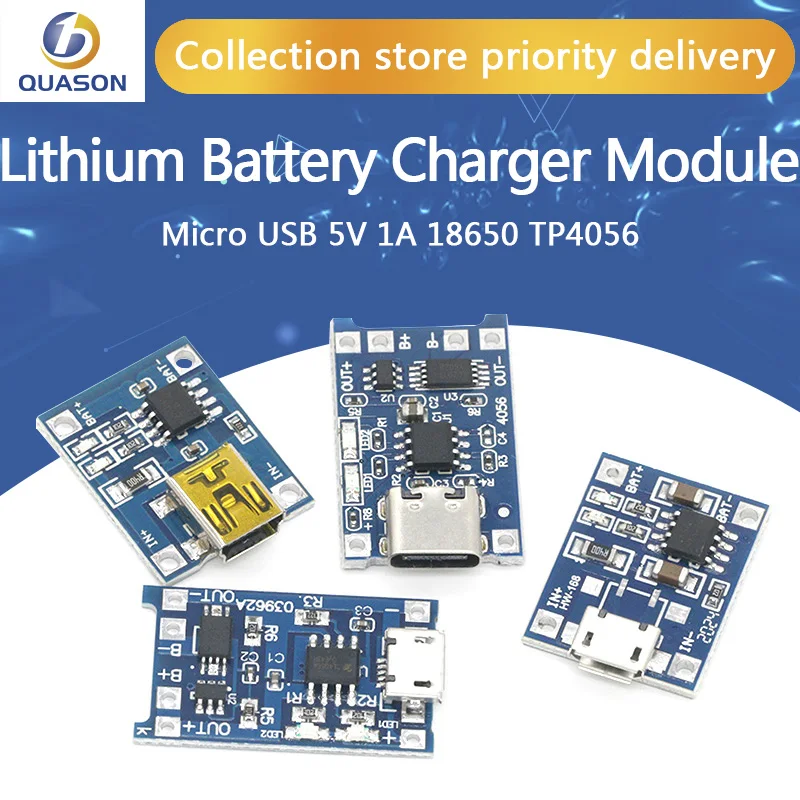 Зарядная плата 18650 TP4056 с микро-USB 5 В 1 А модуль зарядного устройства литиевой