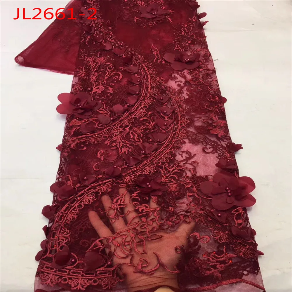 Итальянская мода высокого качества Марля 3D вышивка красная супер красивая женская ткань для свадебного платья