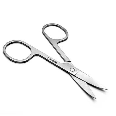 2pcs Stainless Steel Manicure Scissors Cutter Eyebrow Scissor Eyebrow Trimmer Eyebrow Eyelashes Nose Hair Scissor Nail Makeup