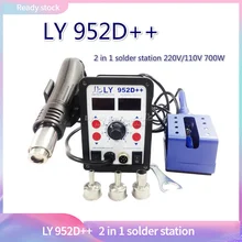 Высокая мощность smart LY 952D++ dual led 2 в 1 паяльная станция 220 В/110 В 700 Вт