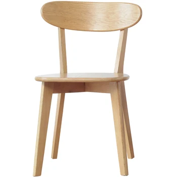 

Nordic solid wood dining chair modern minimalist designer chair casual white office back desk home wooden chair