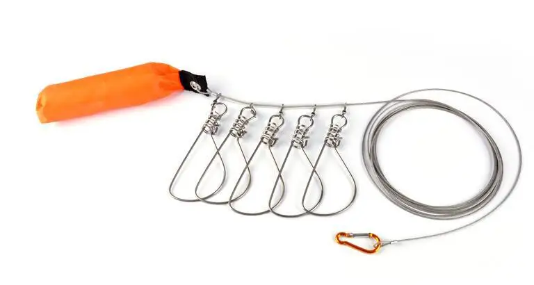 

Stainless Steel Live Fish Lock Tackle Belt Stringer High Quality 5M Fishing Rope with Lock Buckle Fishing Accessories