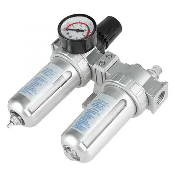 

1/2" Air Pressure Compressor Filter Gauge Trap Oil Water Regulator Tools Kit Compressor Filter