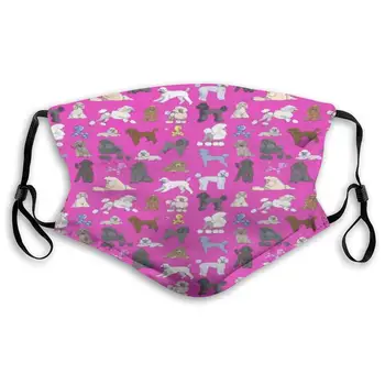 

Poodles Pink Pattern Mouth Mask Face Mask For Men And Women Anti Pollution Half Face Mask Washable Reusable Muffle Mask For