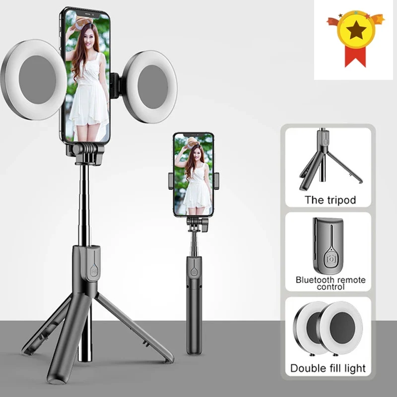 

Selfie stick Bluetooth Remote control desktop mobile phone holder fill light selfie stick for iphone 11 pro 12 pro xiaomi huawei