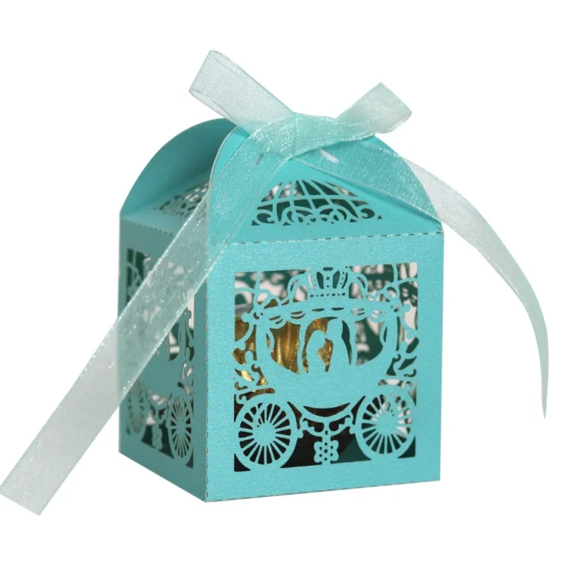 50 штук, пустотелая класса люкс в форме сердечка, для конфет коробки Подарочная упаковка для маленьких девочек, с бантом из ленты, Для Свадьба, для конфет упаковка для шоколада бумажная коробка украшения - Цвет: AS1002A1