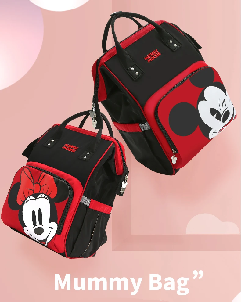 Сумка для подгузников для мам disney, сумка для кормящих подгузников для мам, сумка для ухода за ребенком, рюкзак для путешествий, дизайнерские сумки с Микки и Минни