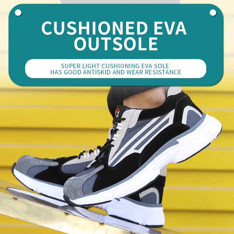 New style Men's Safety Shoes Boots With Steel Toe Cap Casual Men's Boots Work Indestructible Shoes Puncture-Proof Work Sneakers