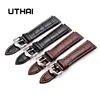 UTHAI Z20 Leather Watchband Crocodile Pattern Strap 14mm 16mm 18mm 20mm 22mm 24mm Silver Metal Buckle Clasp Women Men Watch band ► Photo 1/6