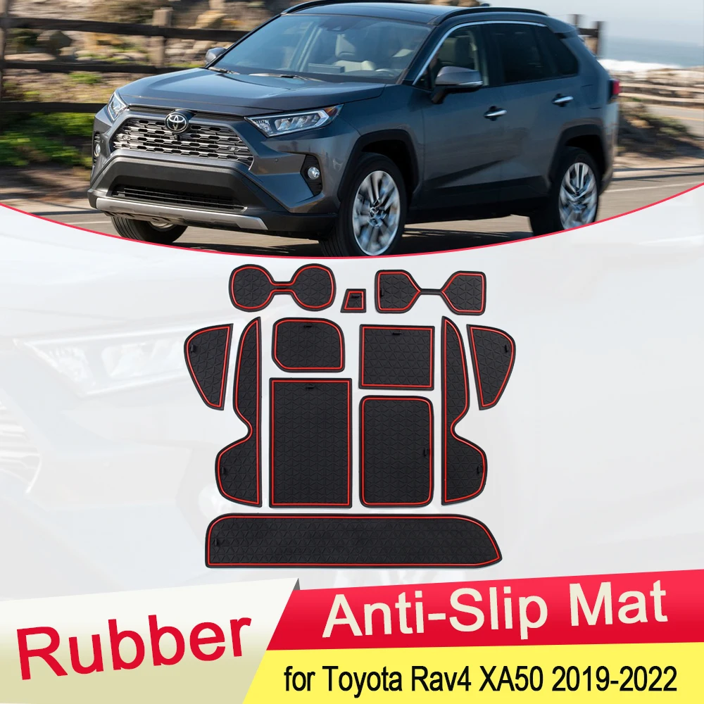 Для Toyota RAV4 XA50 2019 2020 резиновый противоскользящий коврик дверной паз подстаканник