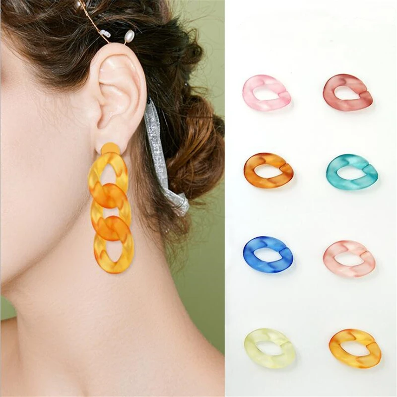 

40 шт./лот новые акриловые цепочки с пряжкой Бусины Разъемы для «сделай сам» модные серьги ожерелье чехол для телефона сумка цепь ювелирные изделия аксессуары