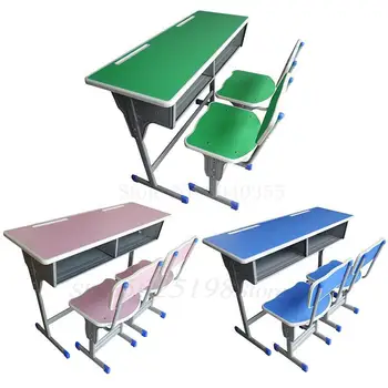 

Single primary and secondary school children's desks and chairs desk counseling class study table training table factory direct