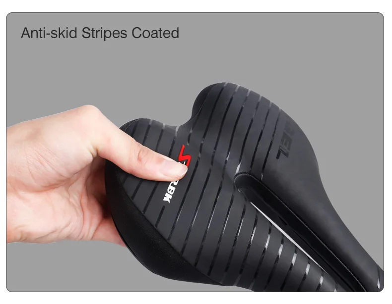 Bicycle Saddle W/ 8 LED Taillight Shock Absorption Gel Intensity Foam Seat PU Leather Comfy Durable Use MTB Road Seat