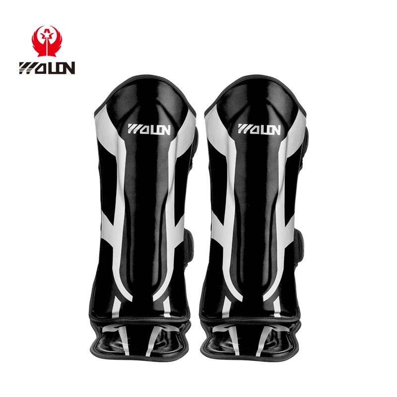 Wolon Kids Adults Kickboxing Boxing Muay Thai Shin Guards Karate Equipment W/Insteps Leg Protectors Guards Boxer Training EO - Цвет: Черный