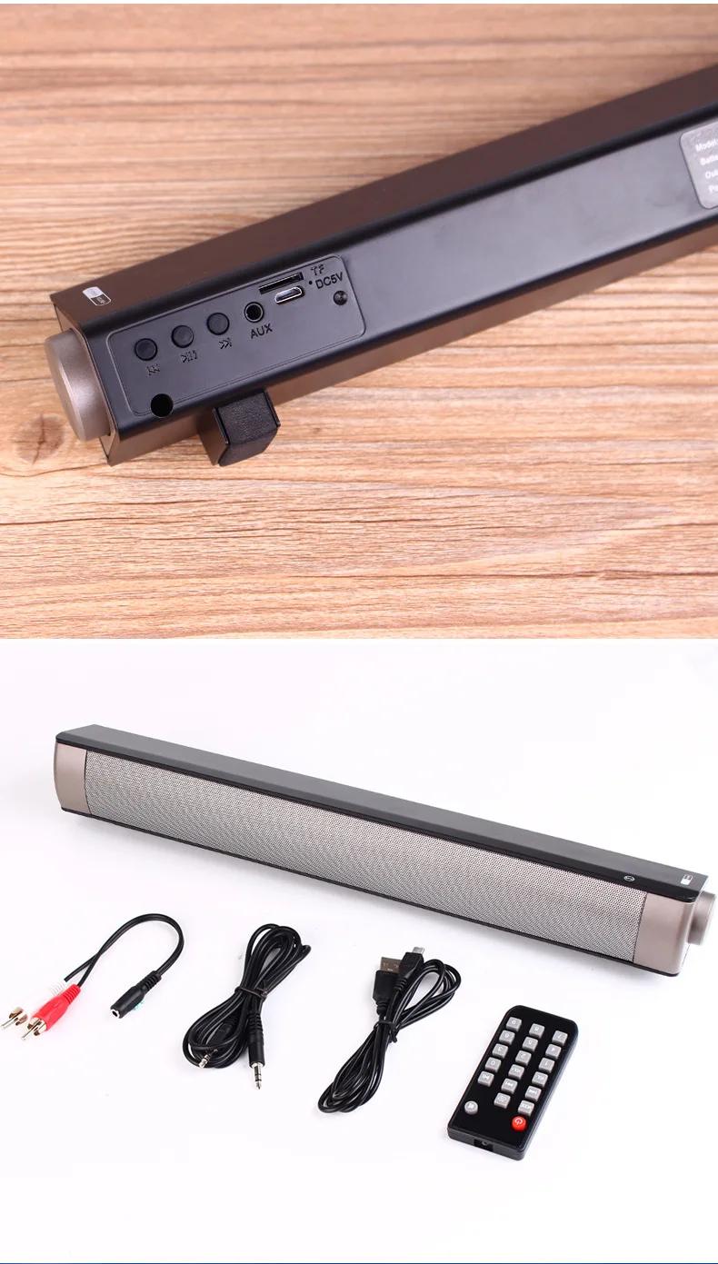 Новое обновление LP-08 Bluetooth 5,0 динамик Саундбар AUX вход TF карта MP3 Воспроизведение громкой связи пульт дистанционного управления Встроенный аккумулятор