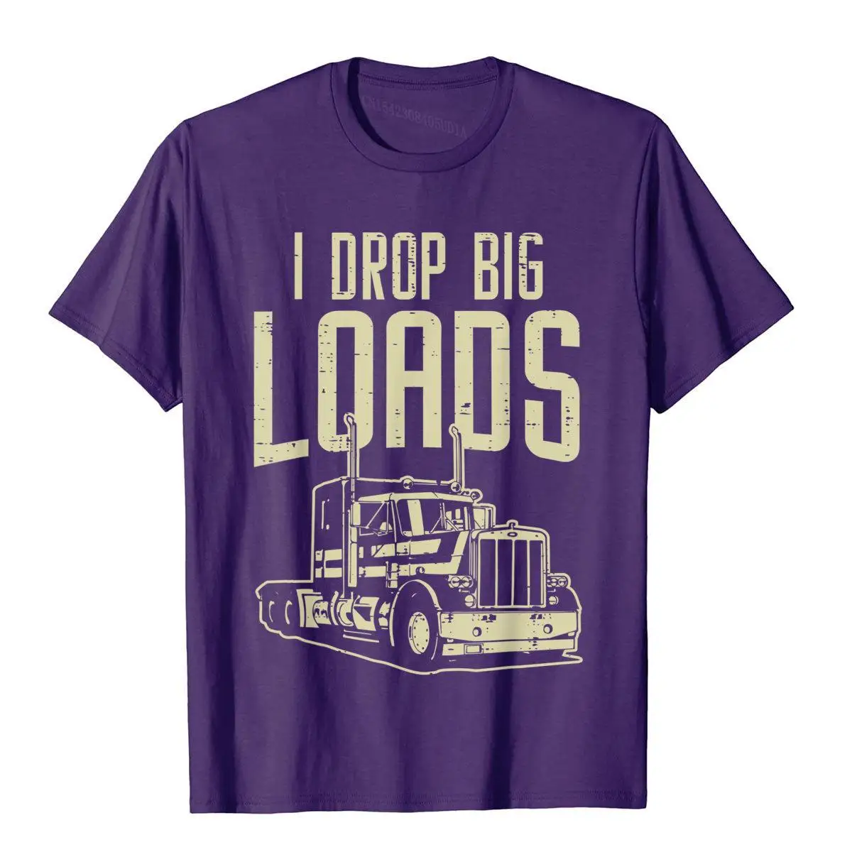 Mens I Drop Big Loads Semi Truck Trucking Driver Trucker Gift T-Shirt__B5316purple