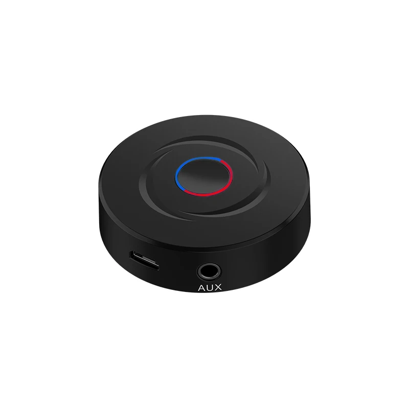 2 в 1 5,0 Bluetooth приемник передатчик 3,5 мм AUX стерео аудио круглый беспроводной адаптер с Bluetooth для автомобиля ТВ ПК динамик для наушников - Цвет: Black